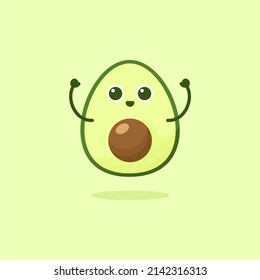Isolated cute avocado simple vector logo design