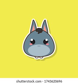Isolated cute baby donkey. Domestic animal - Vector illustration
