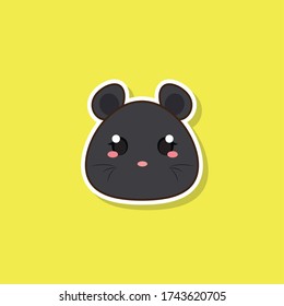 Isolated cute baby mouse. Wild animal - Vector illustration