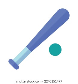 Icono de juguete de un bate de béisbol lindo aislado Icono de un vector Ilustración del vector