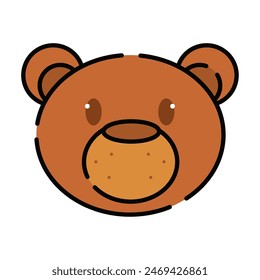 Isolated cute bear avatar icon Vector illustration