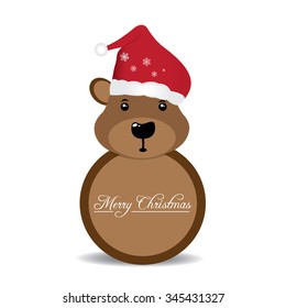 Isolated cute bear on a white background