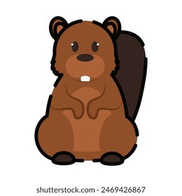 Isolated cute beaver animal Vector illustration