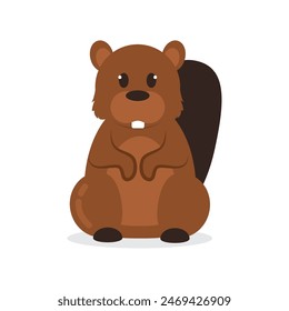 Isolated cute beaver animal Vector illustration