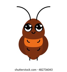 Isolated cute beetle on a white background, Vector illustration
