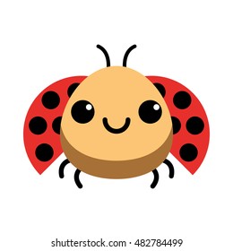 Isolated cute beetle on a white background, Vector illustration