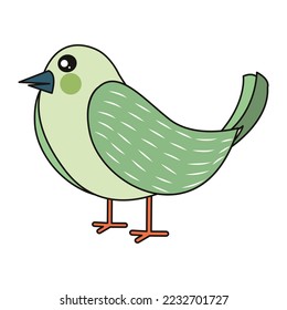 Isolated cute bird cartoon kawaii Vector