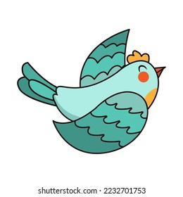 Isolated cute bird cartoon kawaii Vector