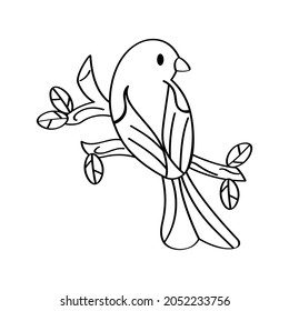 Isolated cute bird on a branch Vector illustration