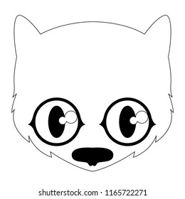 Isolated cute black cat avatar. Vector illustration design