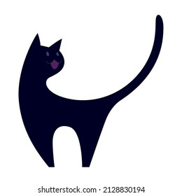 Isolated cute black cat image Vector