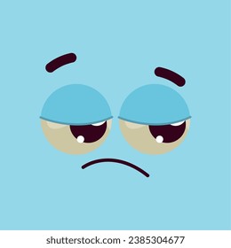 Isolated cute bored facial expression Vector