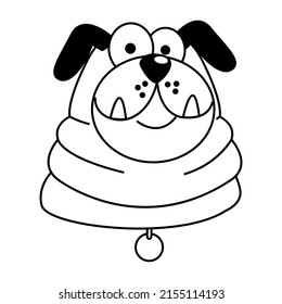 Isolated cute bulldog dog breed cartoon Vector illustration