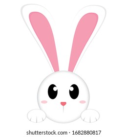Isolated cute bunny head. Rabbit cartoon - Vector illustration