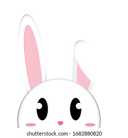 Isolated cute bunny head. Rabbit cartoon - Vector illustration