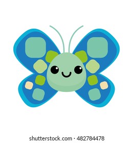 Isolated cute butterfly on a white background, Vector illustration