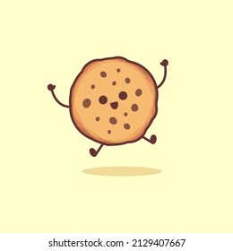 Isolated Cute Cake Choco Chips Simple Vector Logo Design