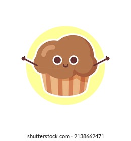Isolated cute cake simple vector logo design