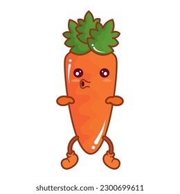 Isolated cute carrot vegetable character Vector