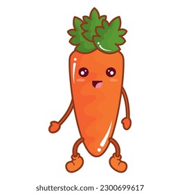 Isolated cute carrot vegetable character Vector