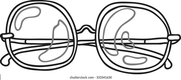 Isolated cute cartoon round glasses