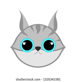 Isolated cute cat avatar