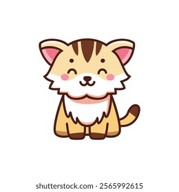 isolated cute cat cartoon kawaii style vector design