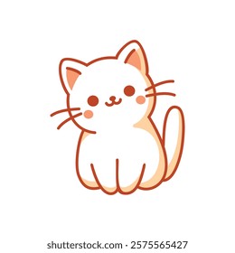 isolated cute cat cartoon vector