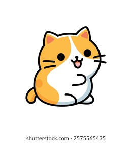 isolated cute cat cartoon vector