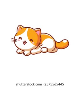 isolated cute cat cartoon vector