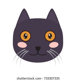 Isolated cute cat icon on a white background, Vector illustration