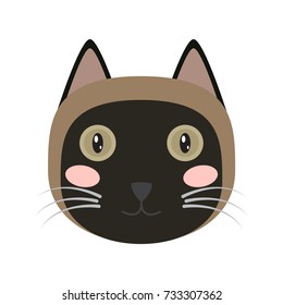 Isolated cute cat icon on a white background, Vector illustration
