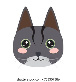 Isolated cute cat icon on a white background, Vector illustration