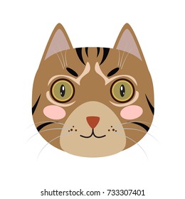 Isolated cute cat icon on a white background, Vector illustration