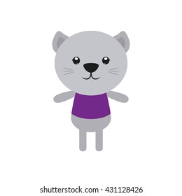 Isolated cute cat on a white background