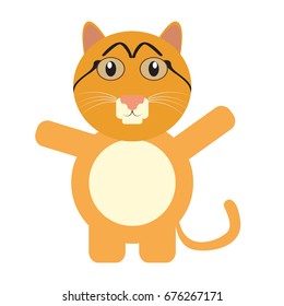 Isolated cute cat on a white background, Vector illustration
