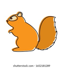 Isolated cute chipmunk. Brown squirrel - Vector illustration