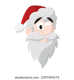 Isolated cute christmas santa claus avatar Vector illustration
