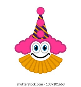 Isolated cute clown face. April fool day. Vector illustration design