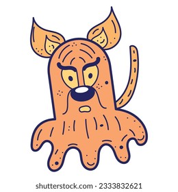Isolated cute colored dog sketch avatar Vector