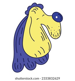 Isolated cute colored dog sketch avatar Vector