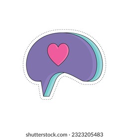 Isolated cute colored groovy bubble chat sticker icon Vector illustration
