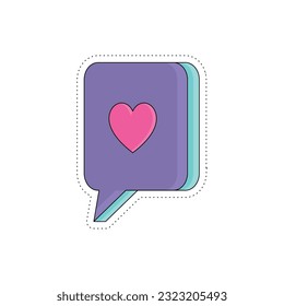Icono de pegatina de chat de burbujas de color lindo aislado Icono de ilustración Vector