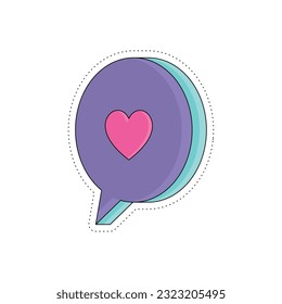 Isolated cute colored groovy bubble chat sticker icon Vector illustration