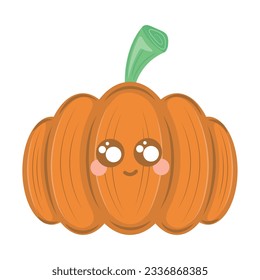 Personaje de calabaza de halloween de color lindo aislado Ilustración vectorial