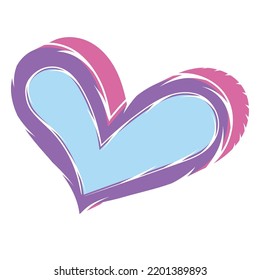Isolated cute colored heart shape sticker icon Vector