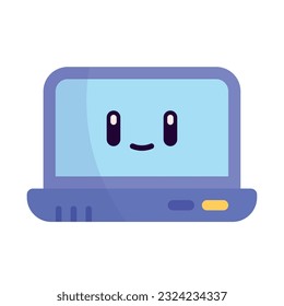 Isolated cute colored laptop office icon Vector illustration