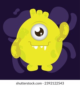 Isolated cute colored monster character Vector illustration