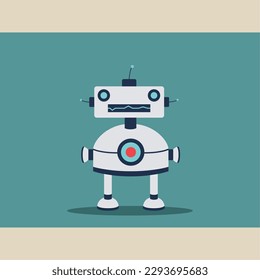 Isolated cute colored robot character Vector