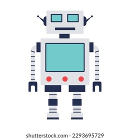 Personaje robot aislado de color lindo Vector